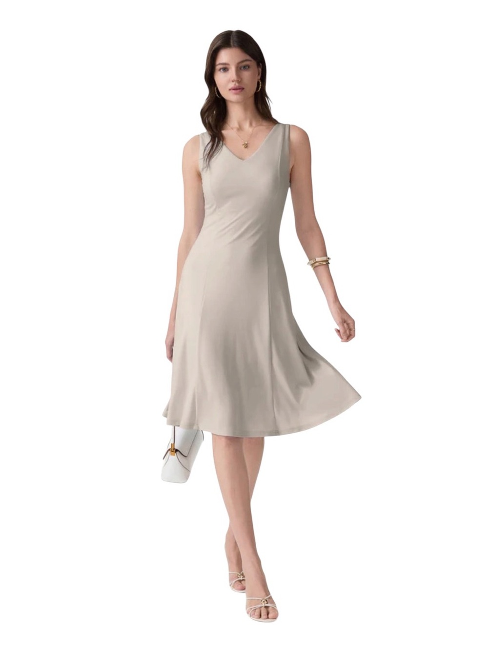 OGL Navy Stretch V-Neck Midi Dress - Picture 8 of 10
